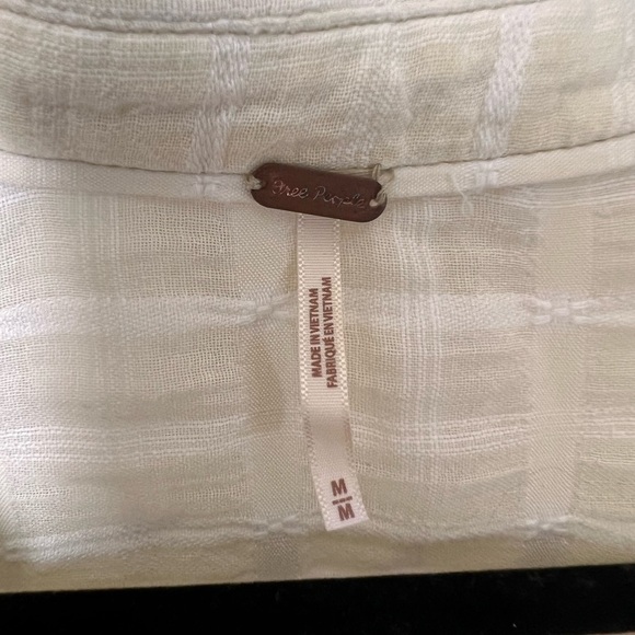 Free People Loveland plaid raw hem button down shirt size M - Picture 6 of 8